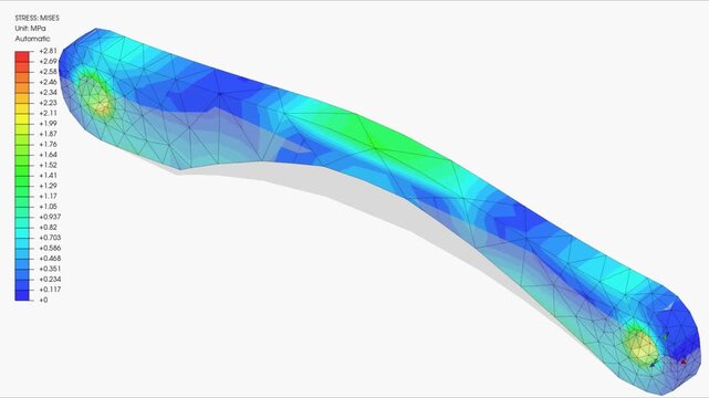Mechanic simulation engineering - Stress and breakpoint analysis of Mechanical part under force and moment conditions