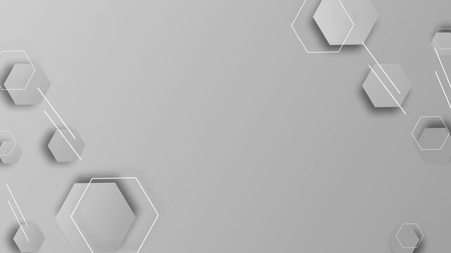 Abstract gradient background with thin hexagon outlines and diagonal lines modern geometric design animation