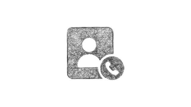 Sketch contact us icon animation - smooth progressive reveal