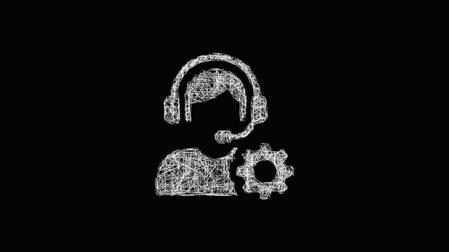 Sketch technical support icon animation - smooth progressive reveal