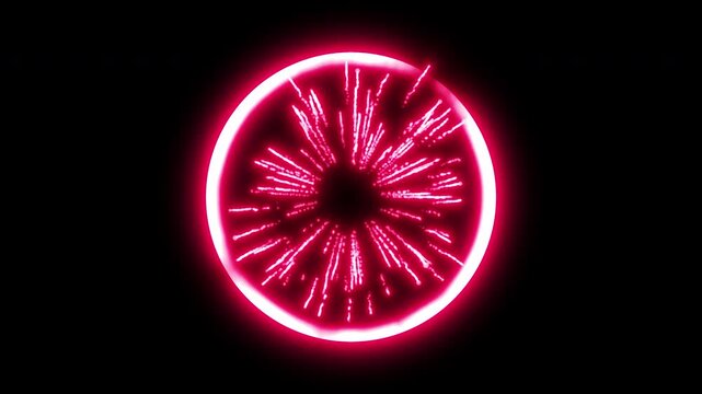 Red Magic Energy Ring Explosion Isolated on Transparent Background