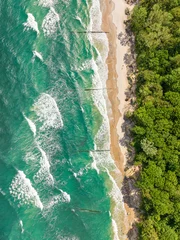 Top down view of big waves on Baltic Sea. © shaiith