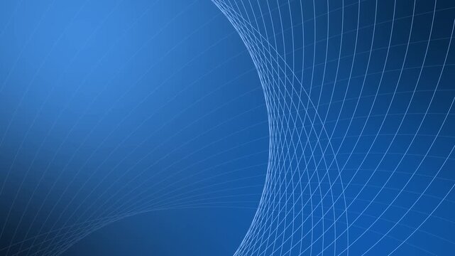 Abstract grid line wave background animation, Abstract background with curved white grid lines forming wave-like geometric patterns