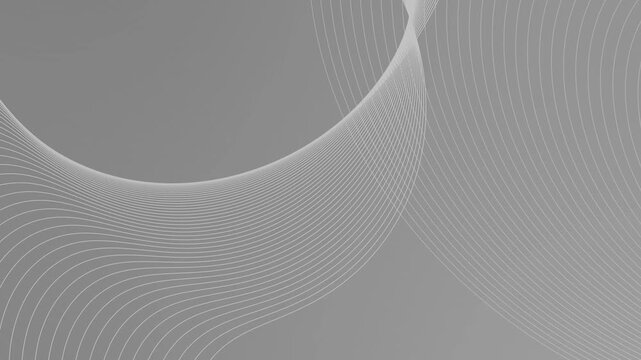 Minimalist flowing white curved lines forming abstract wave patterns animation