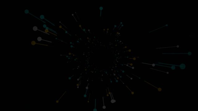 Futuristic Sci-Fi Particle Tunnel Motion Background with Flying Glowing Stars