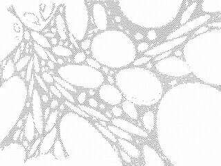 Obraz premium Abstract halftone pattern with organic shapes and geometric triangle dots