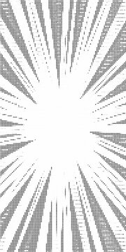 Abstract halftone sunburst background with triangular pattern