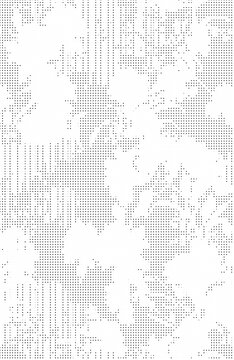 Abstract halftone pattern with organic floral shapes