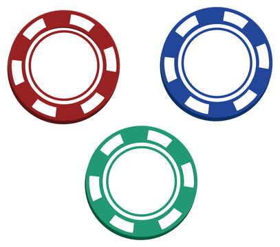 casino chips isolated on white