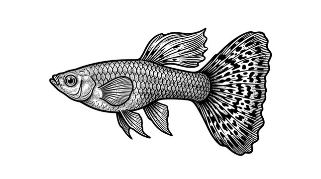 Detailed illustration of a betta fish.