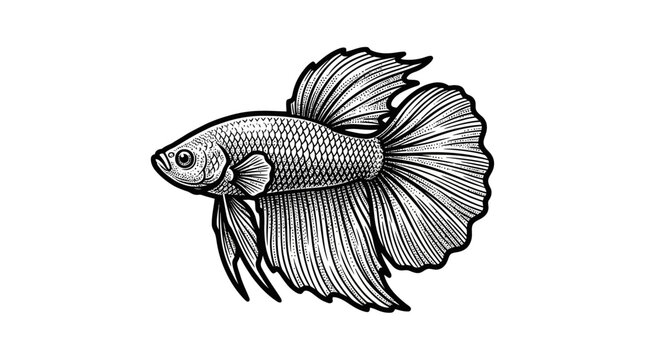 Detailed illustration of a betta fish.