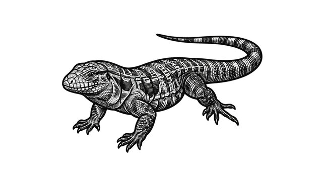 Detailed illustration of a lizard creature.