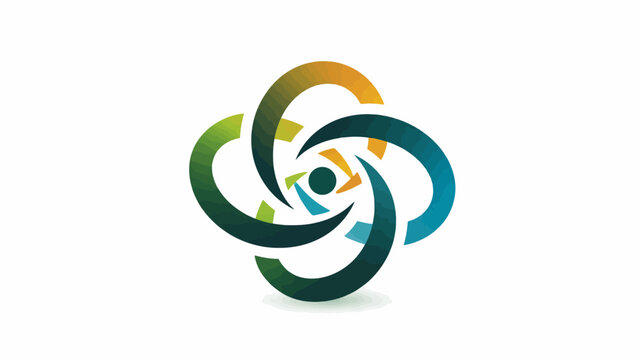 Teal and gold circular knot vortex logo icon