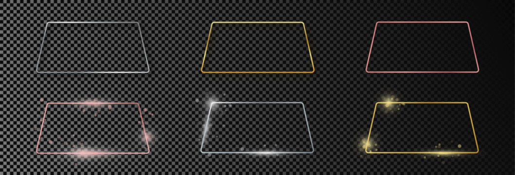 Set of six rounded trapezoid frames