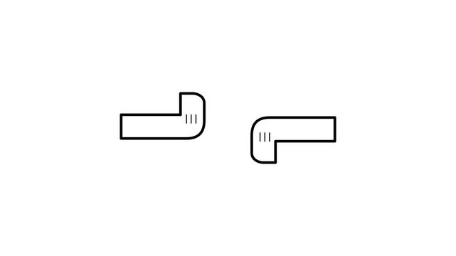 Minimalist abstract l-shaped animation on animation white background motion