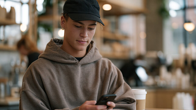 University student managing three gig apps simultaneously at campus coffee kiosk between classes, juggling economy, Gen Z hustle, student side income, multiple income streams,