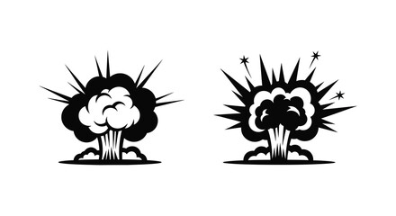 explosion silhouettes with stars black and white © MDHOJAIFA