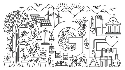 Obraz premium Ecological sustainability and green energy concept design.