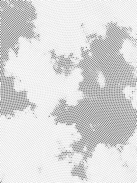 Abstract halftone pattern with triangular shapes arranged in a radial circular composition