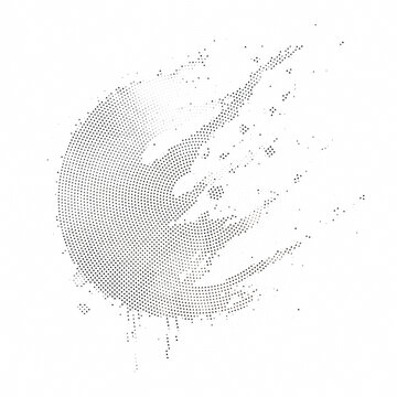 Abstract halftone circle made of small triangles