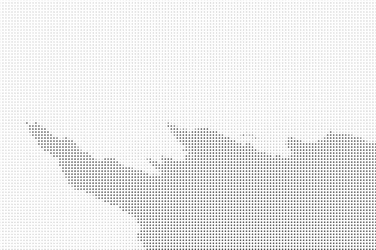 Abstract halftone pattern with triangular dots forming a dynamic wave shape