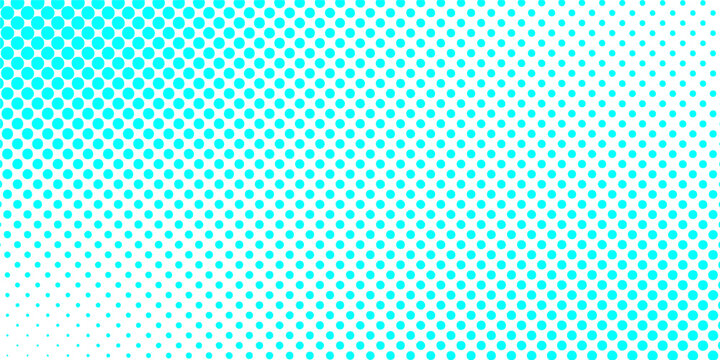 Turquoise Halftone Polka Dot Gradient Background on White
