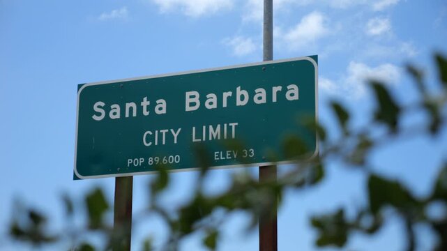 Santa Barbara California Public Welcome Sign