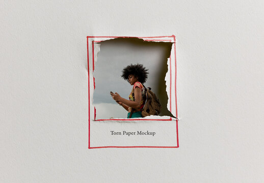Torn Paper Photo Frame Mockup