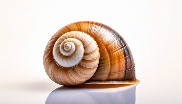 A Close Up Of A Snail Shell On A White Background