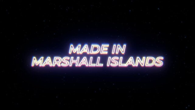  Made in Marshall Islands Neon Sign Text with Classic Retro Theme