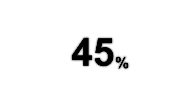 45 percent off sale sticker on white screen, special deal discount badge, retail promotion starburst icon for marketing videos.4k quality animation video