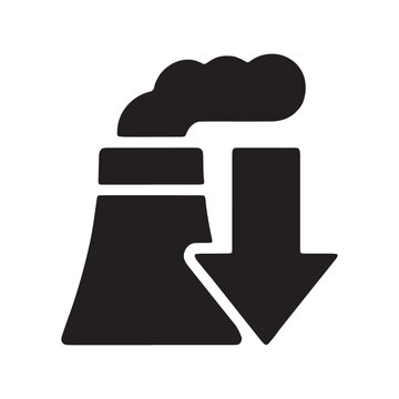 Factory emission reduction concept icon with industry pollution emission reduction industrial
