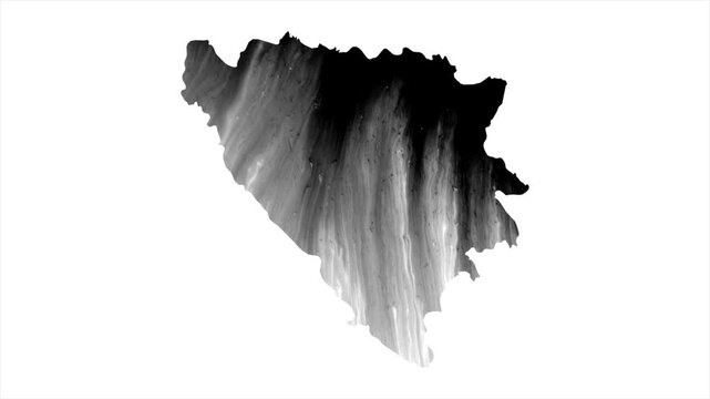 Bosnia and Herzegiovina Black map stain video 4K