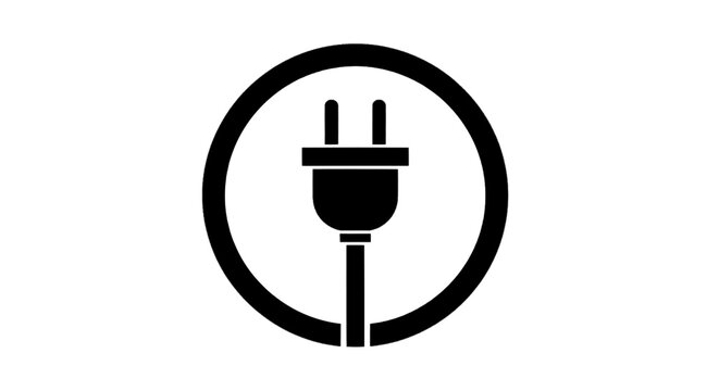 Vector illustration of electric plug icon vector illustration on a transparent background