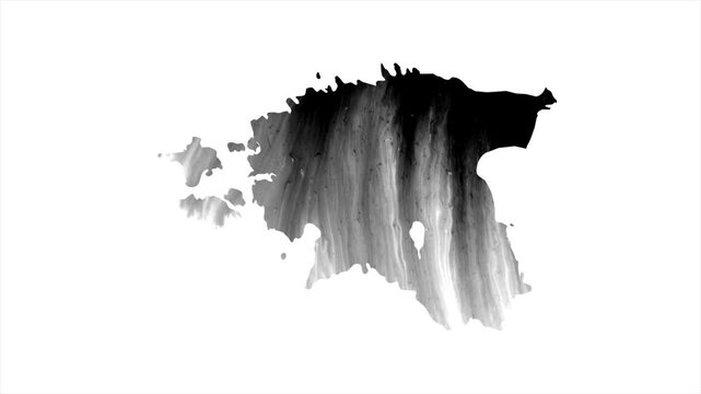 Estonia Black map stain video 4K