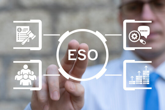 Concept of ESO Employee Stock Option. ESO Business Management.