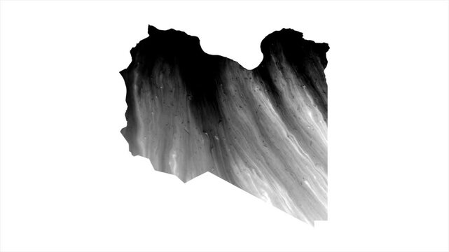 Libya Black map stain video 4K