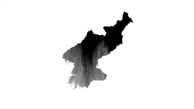 North Korea Black map stain video 4K