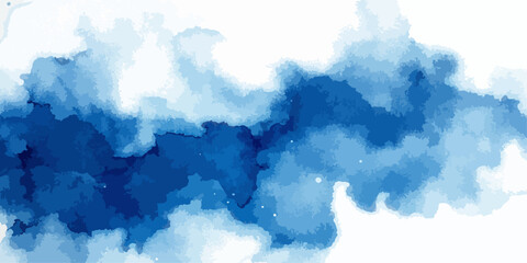 Azure Cloud Wash A dynamic watercolor wash in shades of azure and cerulean evokes a sense of ethereal movement, like clouds drifting across a vast sky. © Sakib