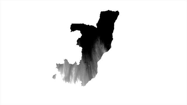 Republic of the Congo Black map stain video 4K
