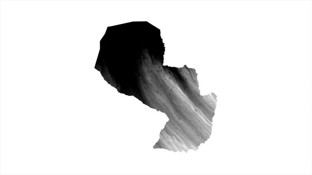 Republic of the Paraguay Black map stain video 4K