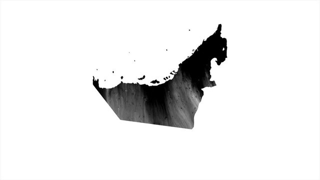 United Arab Emirates Black map stain video 4K