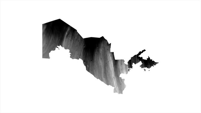 Uzbekistan Black map stain video 4K