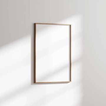 mockup frame, empty picture frame on wall, ISO DIN A, three scene