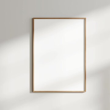 mockup frame, empty picture frame on wall, ISO DIN A, three scene