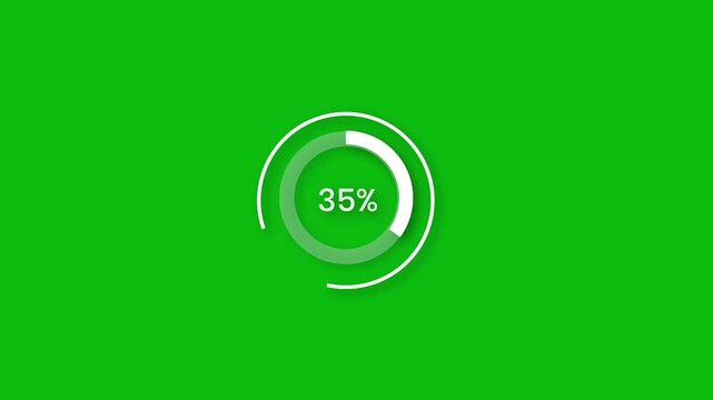 Green Screen Pie Chart Progress 35 Percent Loading Animation UI Element	
