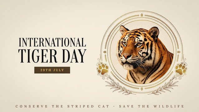 International tiger day celebration with tiger portrait