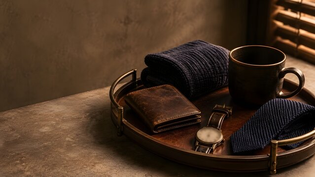 Book, glasses, old aesthetic flat lay composition on a soft neutral background