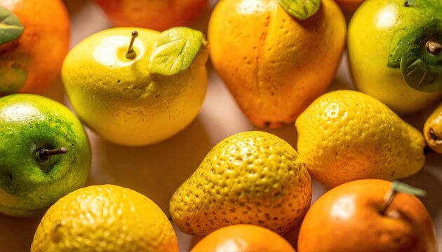 Artfully Hand-Painted Marzipan Candies Shaped as Realistic Miniature Fruits