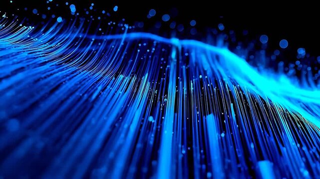 Blue fiber optic wave pattern